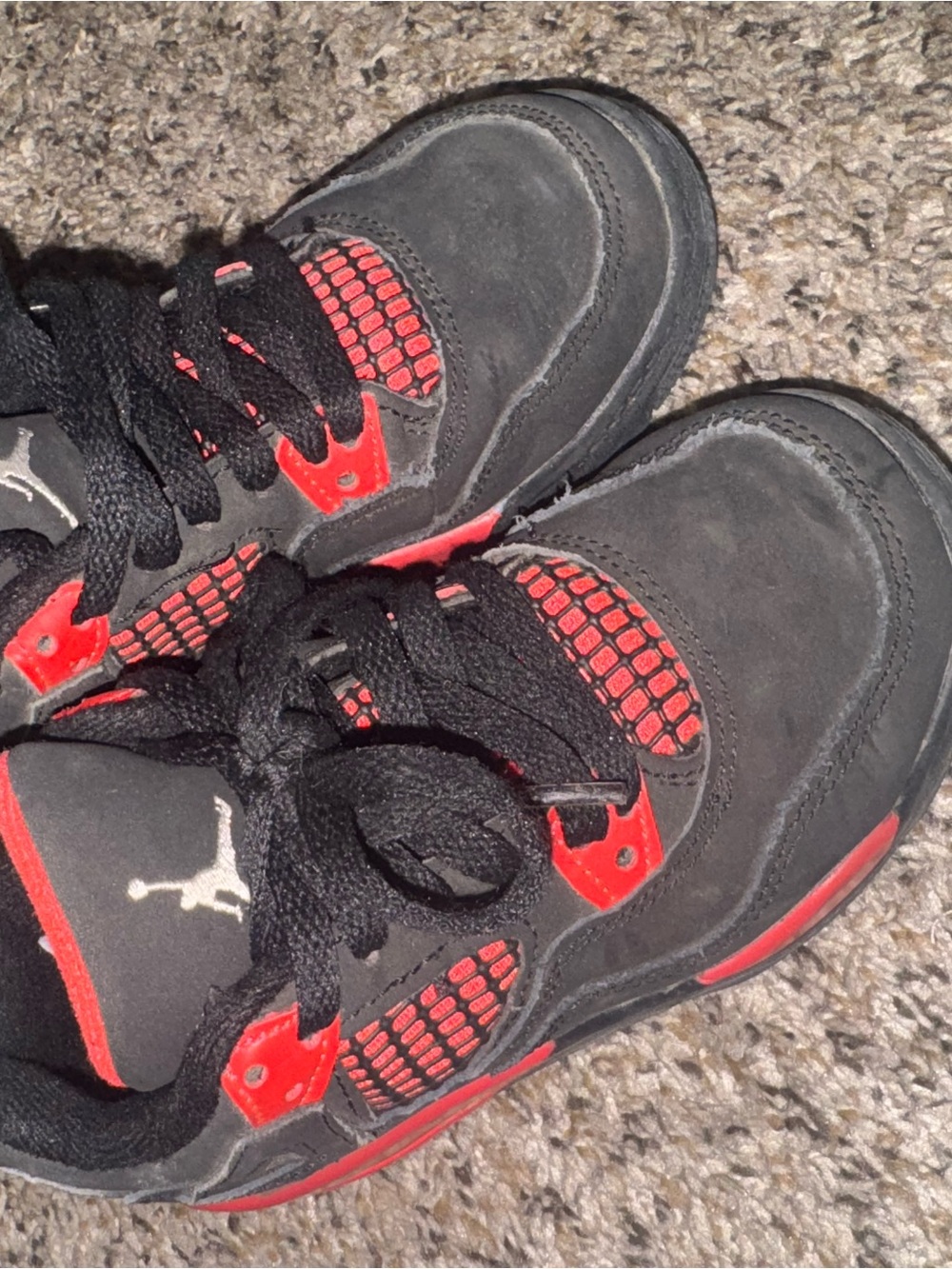 Jordan Kids Black and Red Retro Sneaker